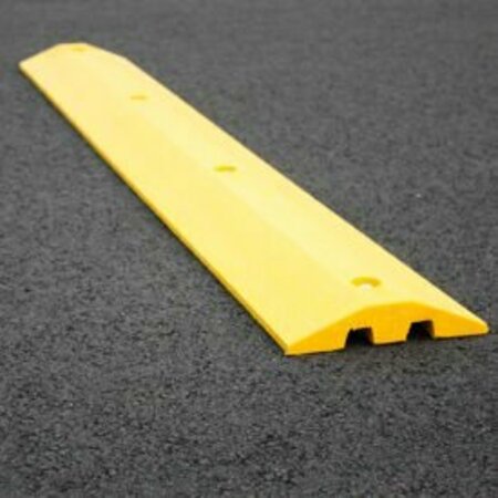 PLASTICS R UNIQUE Yellow Speed Bump with Cable Protection & Hardware - 48in Long 21048SBY
